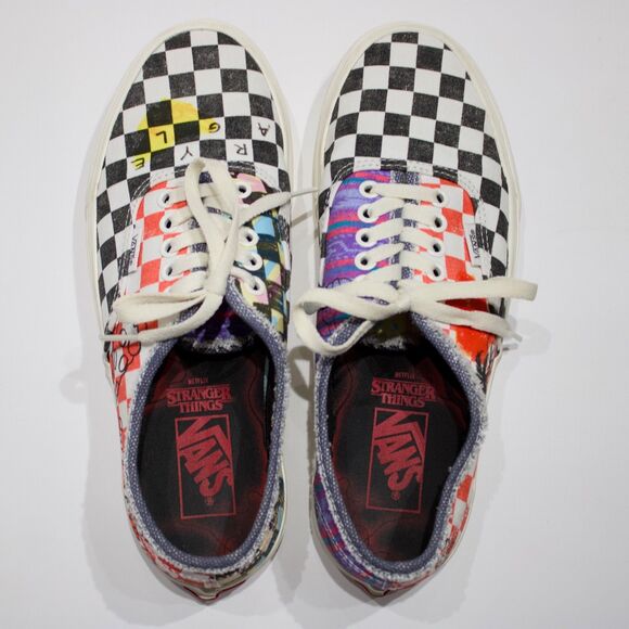 Vans x Stranger Things Surfer Boy Pizza Check Skate Shoes Women Size 9 (7.5 Men) - Picture 6 of 14